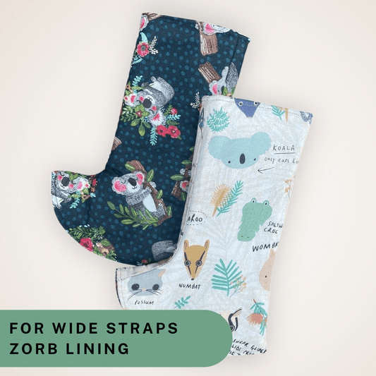 Koala and Outback Animals - Wide Strap Suck Pads with Zorb Lining RTS - Timber Stitches