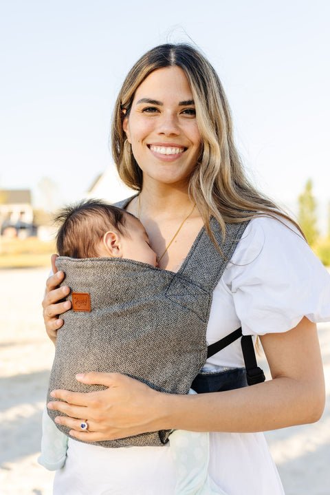 Linen Happy Baby Carrier in Getty - Baby Carrier for Rent - Timber Stitches