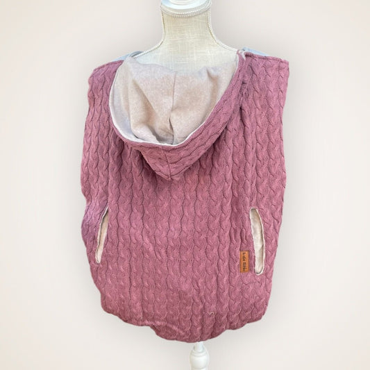 Mauve Cable Knitted - Sweater Knit Carrier Cover - Timber Stitches