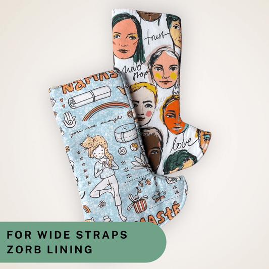 Namaste and Faces - Organic Wide Strap Suck Pads with Zorb Lining RTS - Timber Stitches