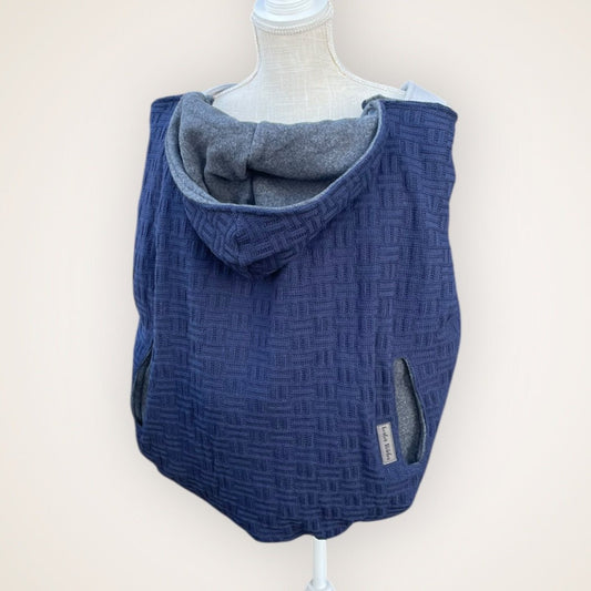 Navy Check Knitted - Sweater Knit Carrier Cover - Timber Stitches