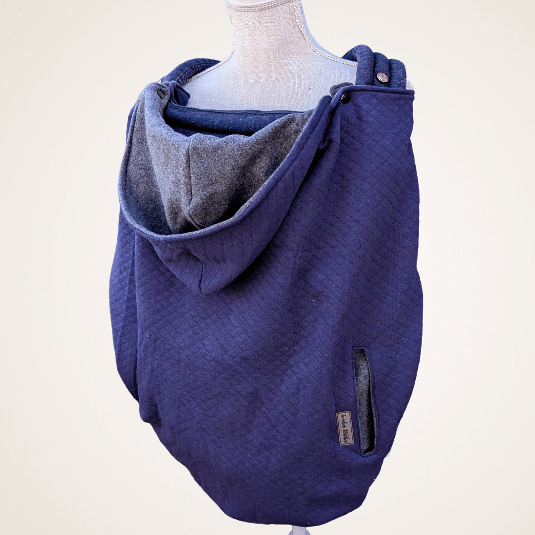 Navy Quilted - Sweater Knit Carrier Cover - Timber Stitches