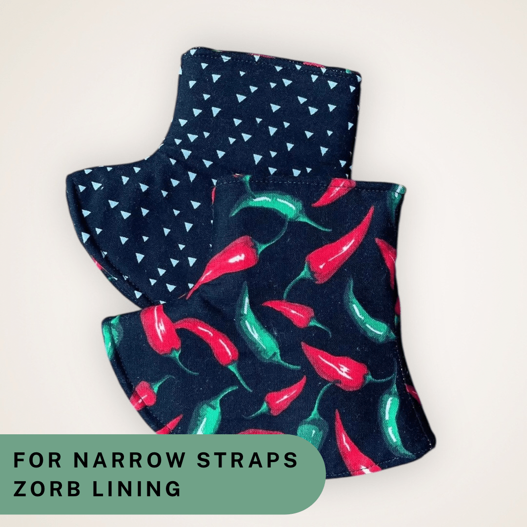 Peppers and Triangles - Narrow Strap Corner Covers with Zorb Lining RTS - Timber Stitches