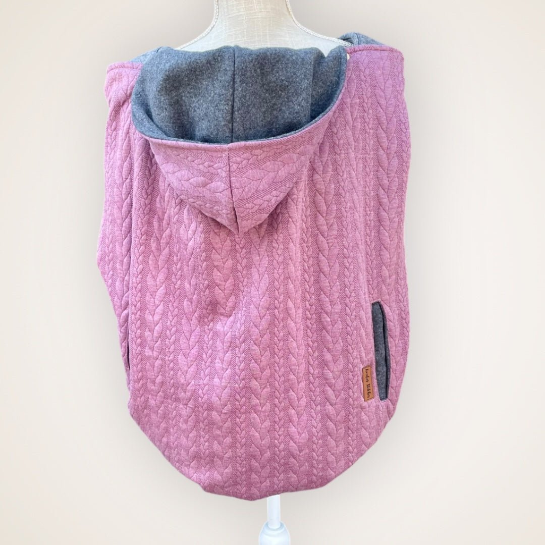 Pink Cable Knit - Sweater Knit Carrier Cover - Timber Stitches