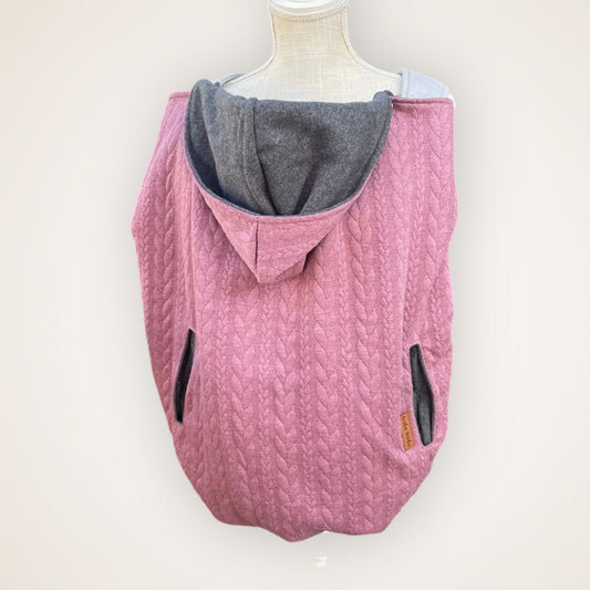 Pink Cable Knit - Sweater Knit Carrier Cover - Timber Stitches