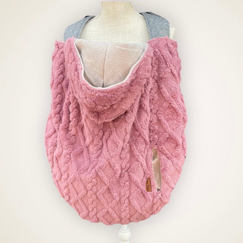 Pink Fluffy Cable - Sweater Knit Carrier Cover - Timber Stitches