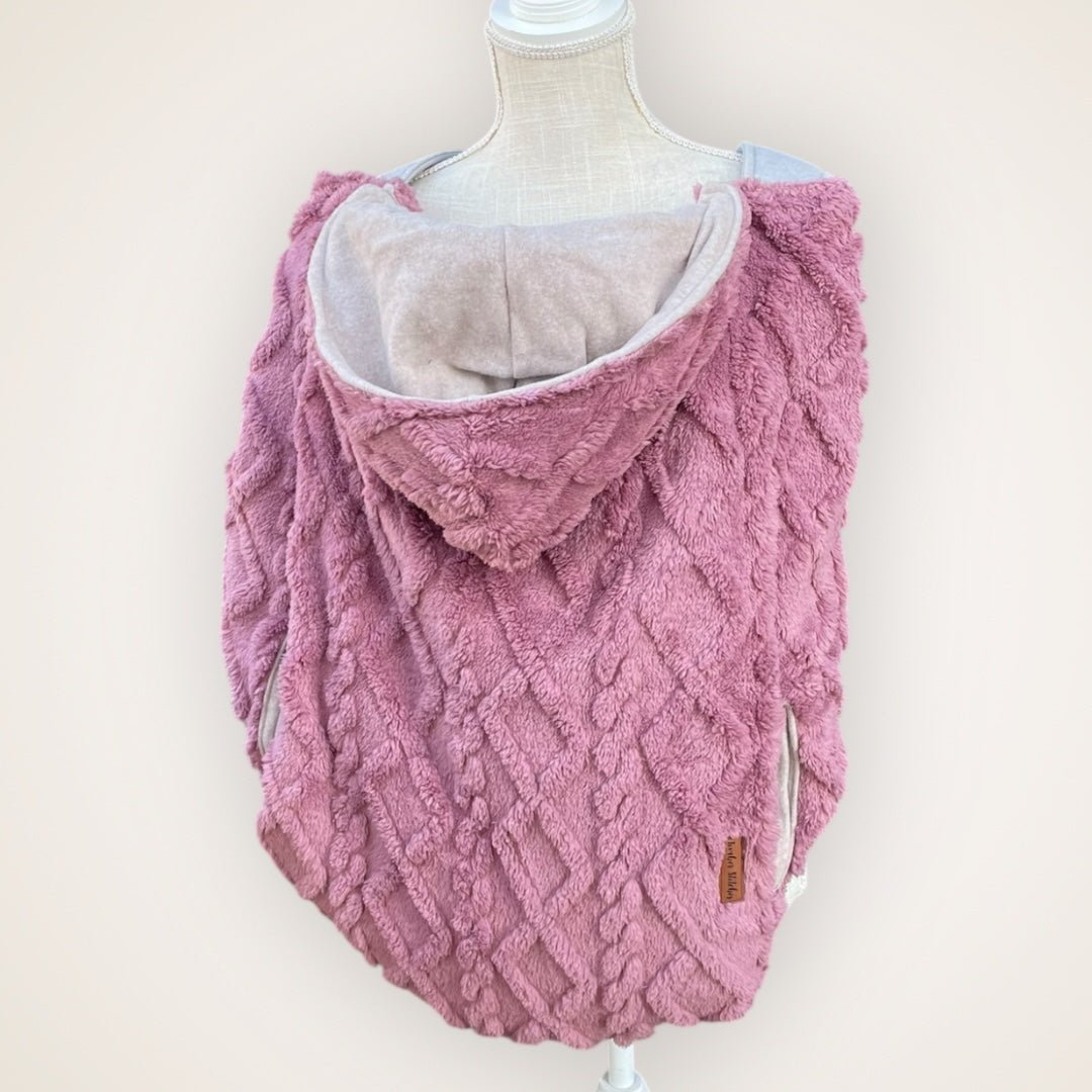 Pink Fluffy Cable - Sweater Knit Carrier Cover - Timber Stitches