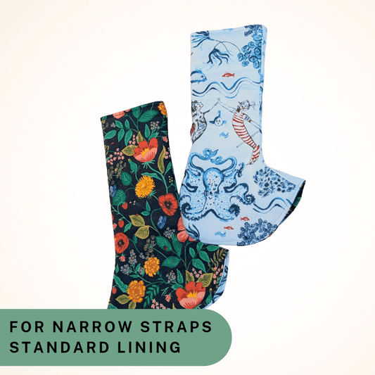 Poppy Fields and Mermaids - Narrow Strap Suck Pads with Standard Lining RTS - Timber Stitches