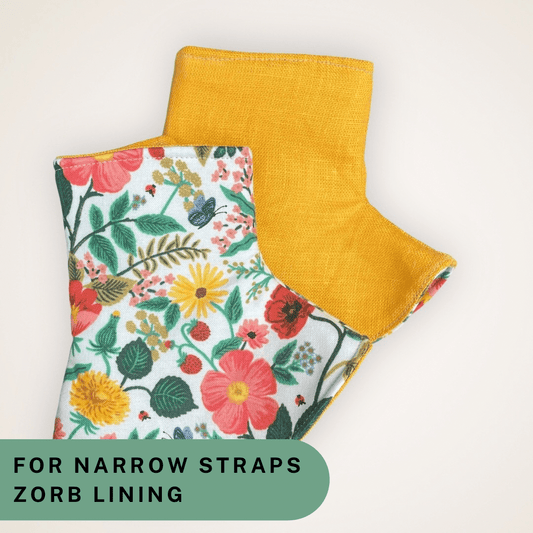 Poppy Fields and Yellow Linen - Narrow Strap Corner Covers with Zorb Lining RTS - Timber Stitches