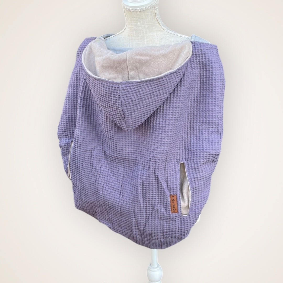 Purple Waffle - Sweater Knit Carrier Cover - Timber Stitches