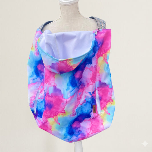 Rainbow Ice Dye - Insulated Wind&Rain Carrier Cover - Timber Stitches