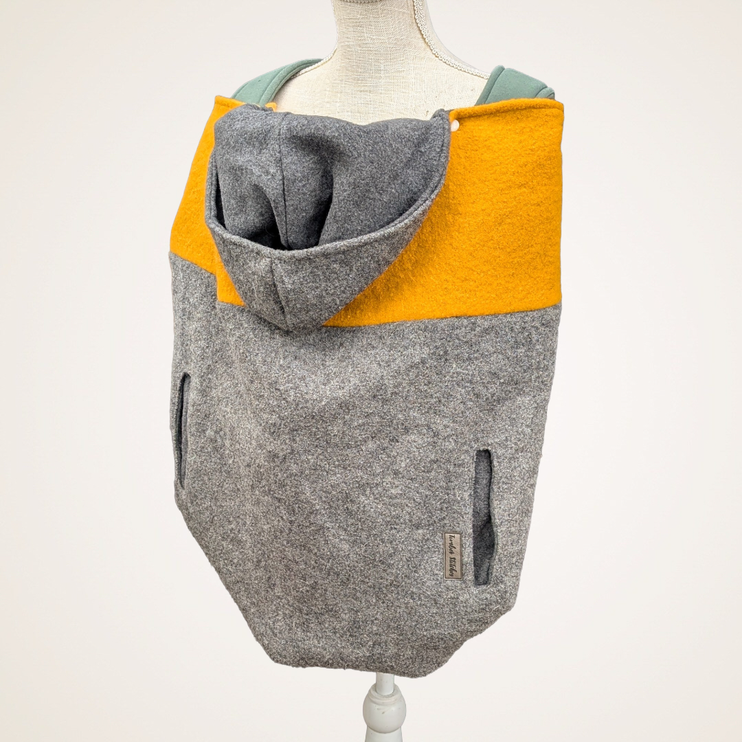 Yellow & Gray Colorblock - Boiled Wool Carrier Cover