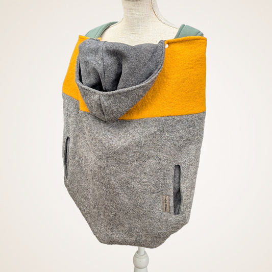 Yellow & Gray Colorblock - Boiled Wool Carrier Cover