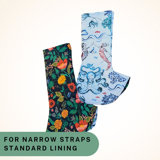 Poppy Fields and Mermaids - Narrow Strap Suck Pads with Standard Lining RTS