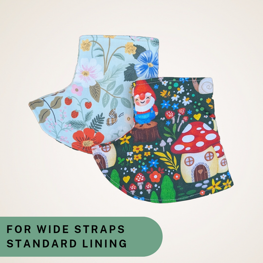 Gnomes and Strawberry Fields - Wide Strap Corner Covers with Standard Lining RTS