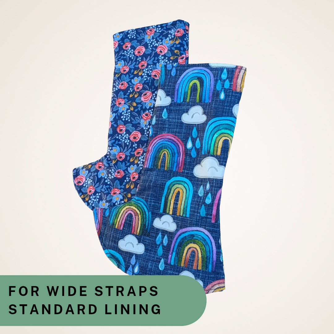 Rosa and Rainbows - Wide Strap Suck Pads with Standard Lining RTS