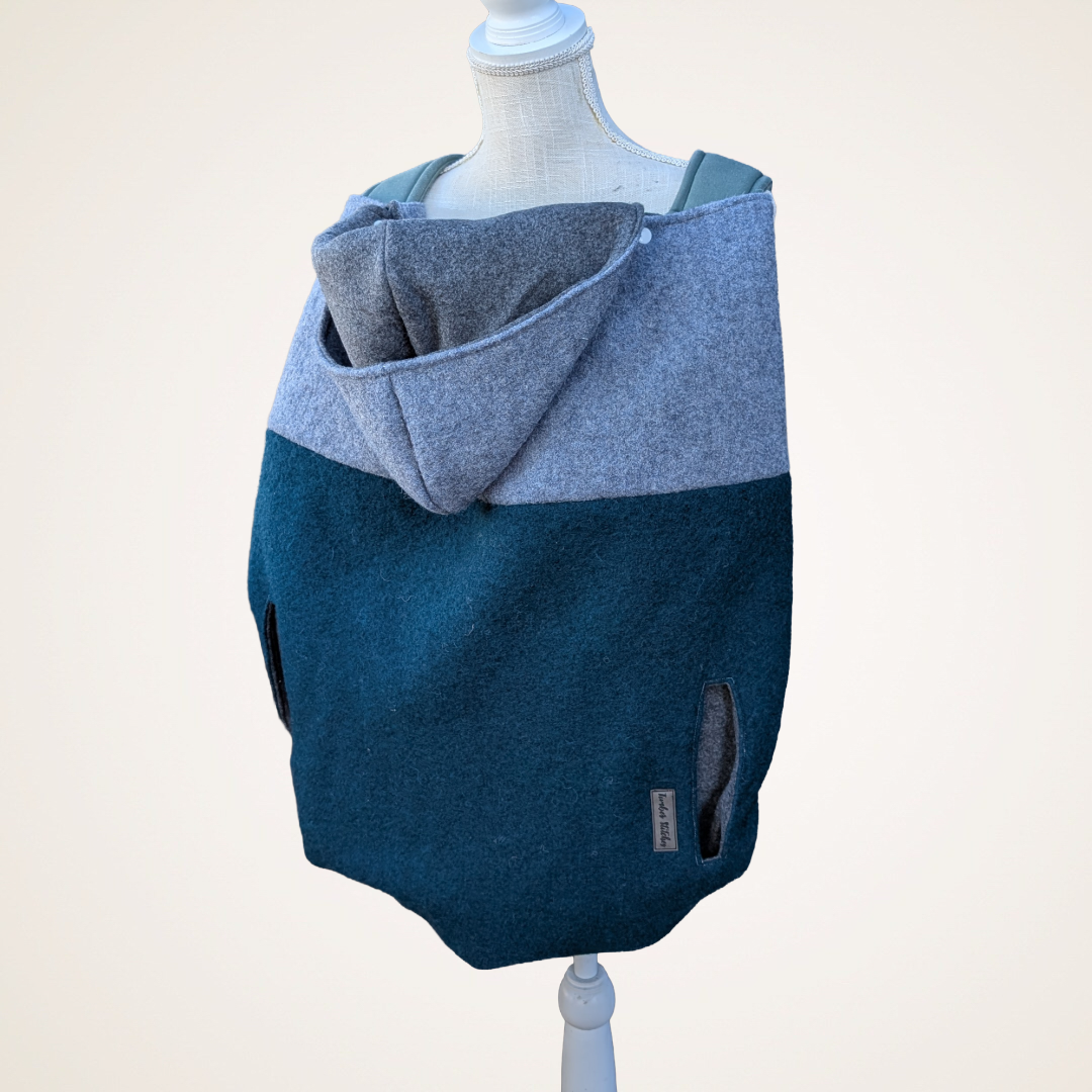 Denim & Teal Colorblock - Boiled Wool Carrier Cover