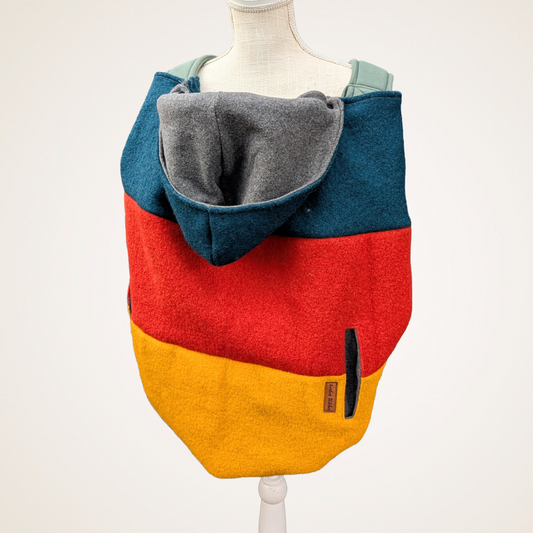 Yellow, Rust, & Teal Colorblock - Boiled Wool Carrier Cover