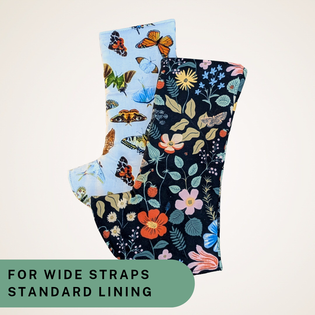Strawberry Fields and Butterflies - Wide Strap Suck Pads with Standard Lining RTS