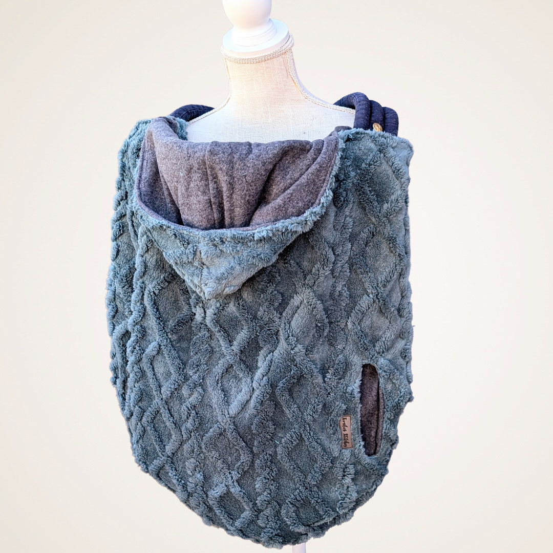 Green Fluffy Cable - Sweater Knit Carrier Cover