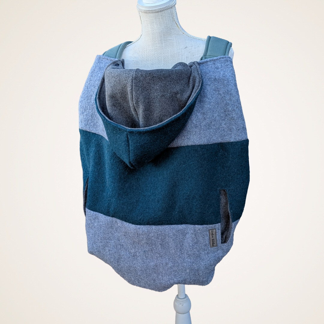 Teal & Denim Colorblock - Boiled Wool Carrier Cover