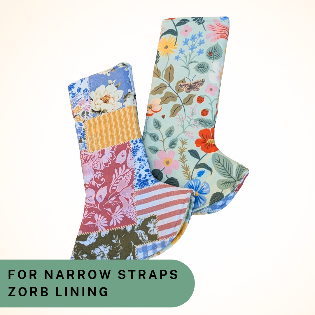 Strawberry Fields and Patchwork - Narrow Strap Suck Pads with Zorb Lining RTS