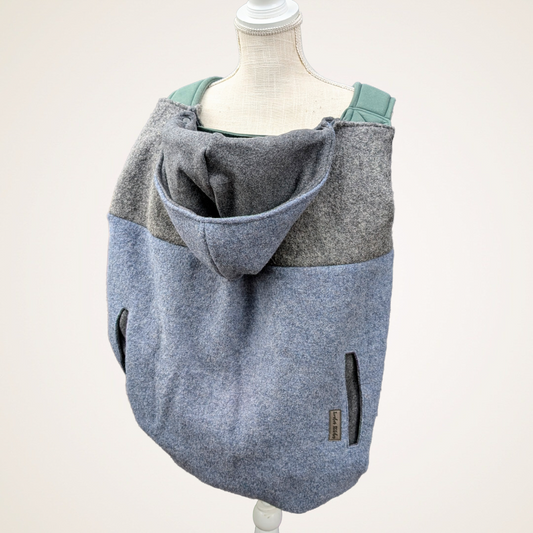 Denim & Gray Colorblock - Boiled Wool Carrier Cover