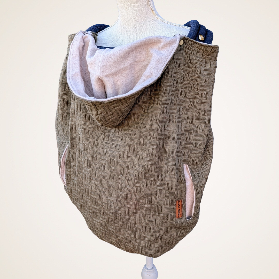 Olive Check Knitted - Sweater Knit Carrier Cover