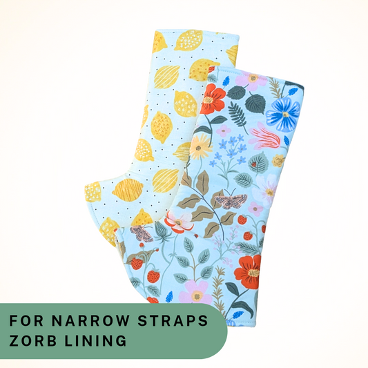 Strawberry Fields and Lemons - Narrow Strap Suck Pads with Zorb Lining RTS
