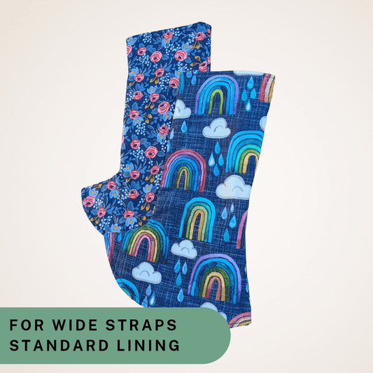 Rosa and Rainbows - Wide Strap Suck Pads with Standard Lining RTS - Timber Stitches