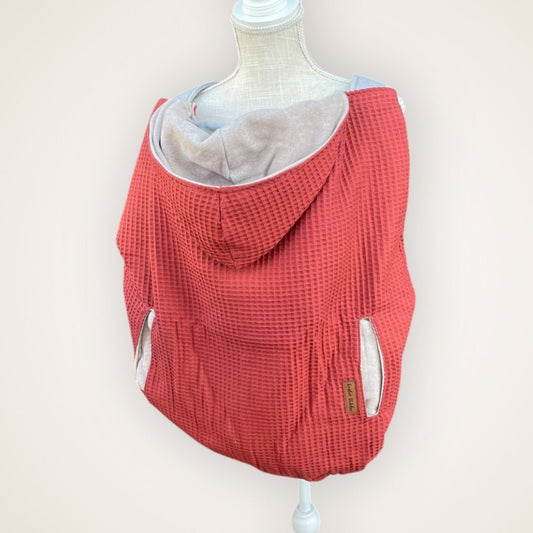 Rust Waffle - Sweater Knit Carrier Cover - Timber Stitches
