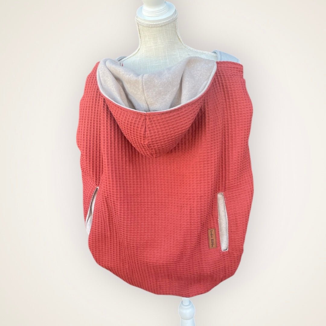 Rust Waffle - Sweater Knit Carrier Cover - Timber Stitches