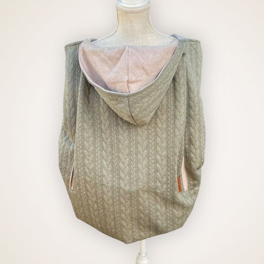 Sage Cable Knit - Sweater Knit Carrier Cover - Timber Stitches