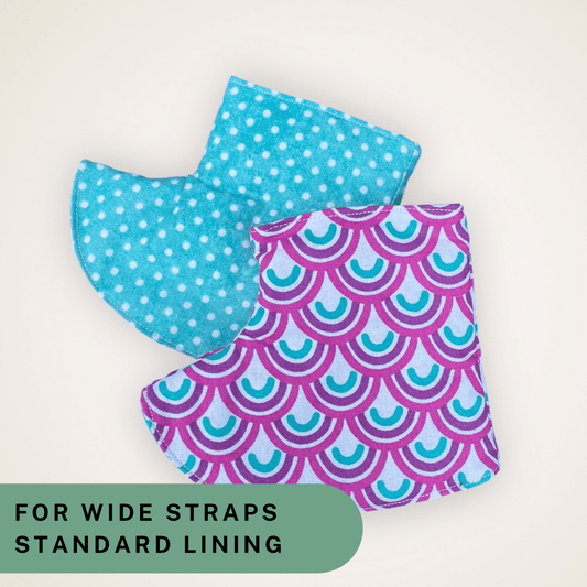 Scales and Aqua Dot - Wide Strap Corner Covers with Standard Lining RTS - Timber Stitches