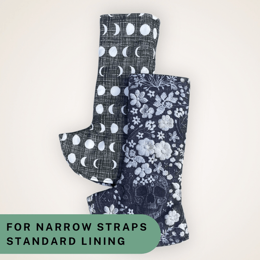 Skull Floral and Moons - Narrow Strap Suck Pads with Standard Lining RTS - Timber Stitches