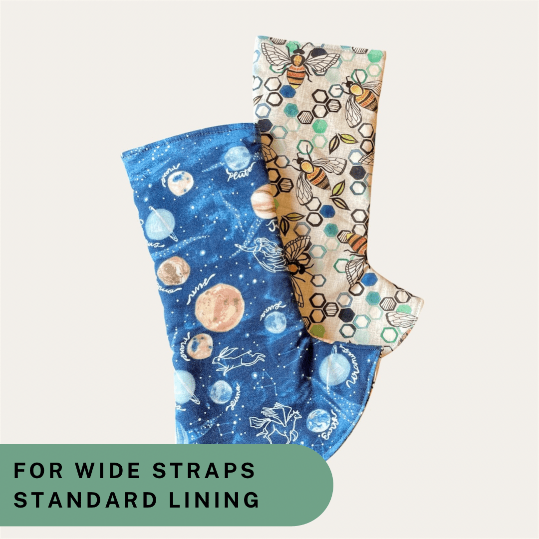 Space and Bees - Wide Strap Suck Pads with Standard Lining RTS - Timber Stitches