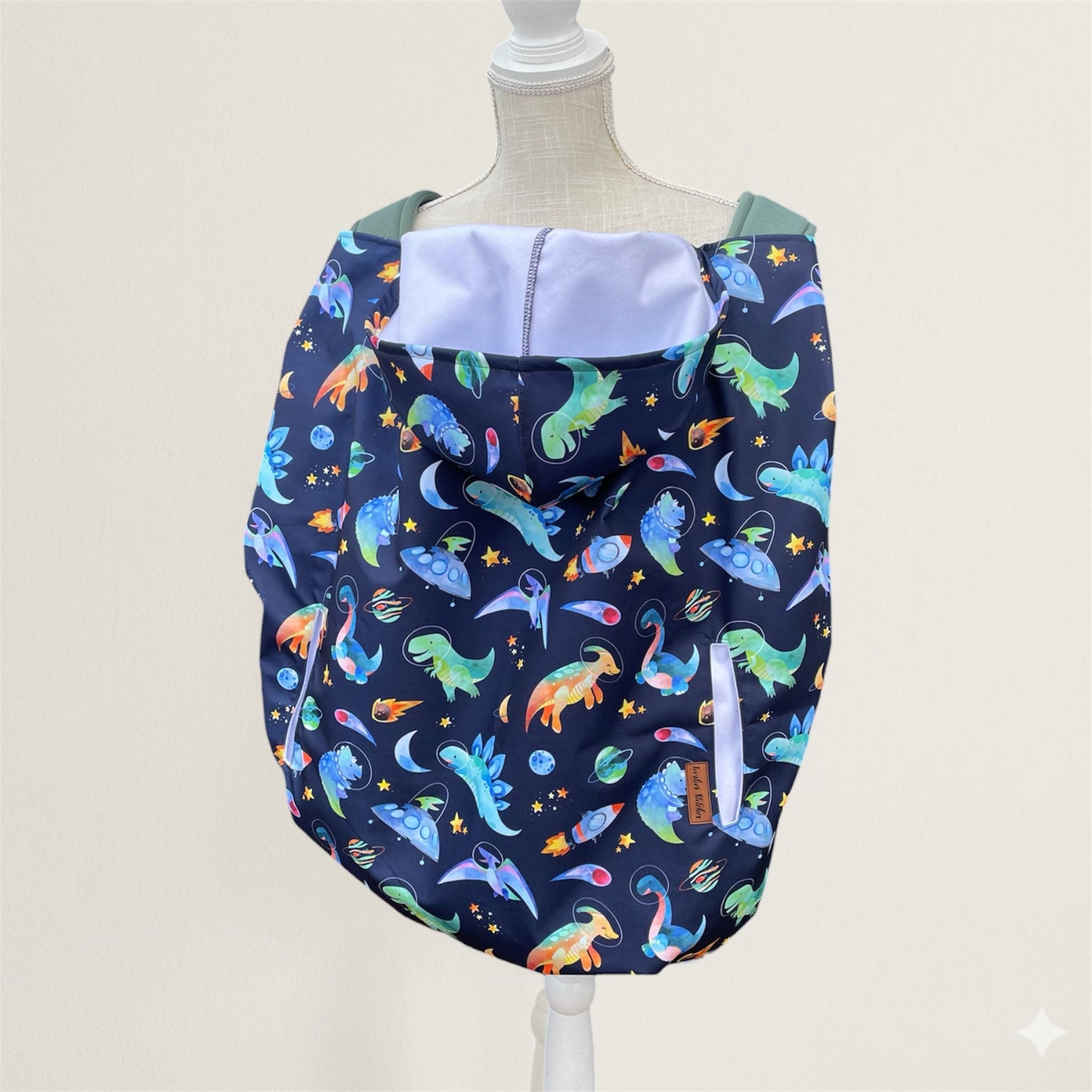 Space Dino - Insulated Wind&Rain Carrier Cover - Timber Stitches