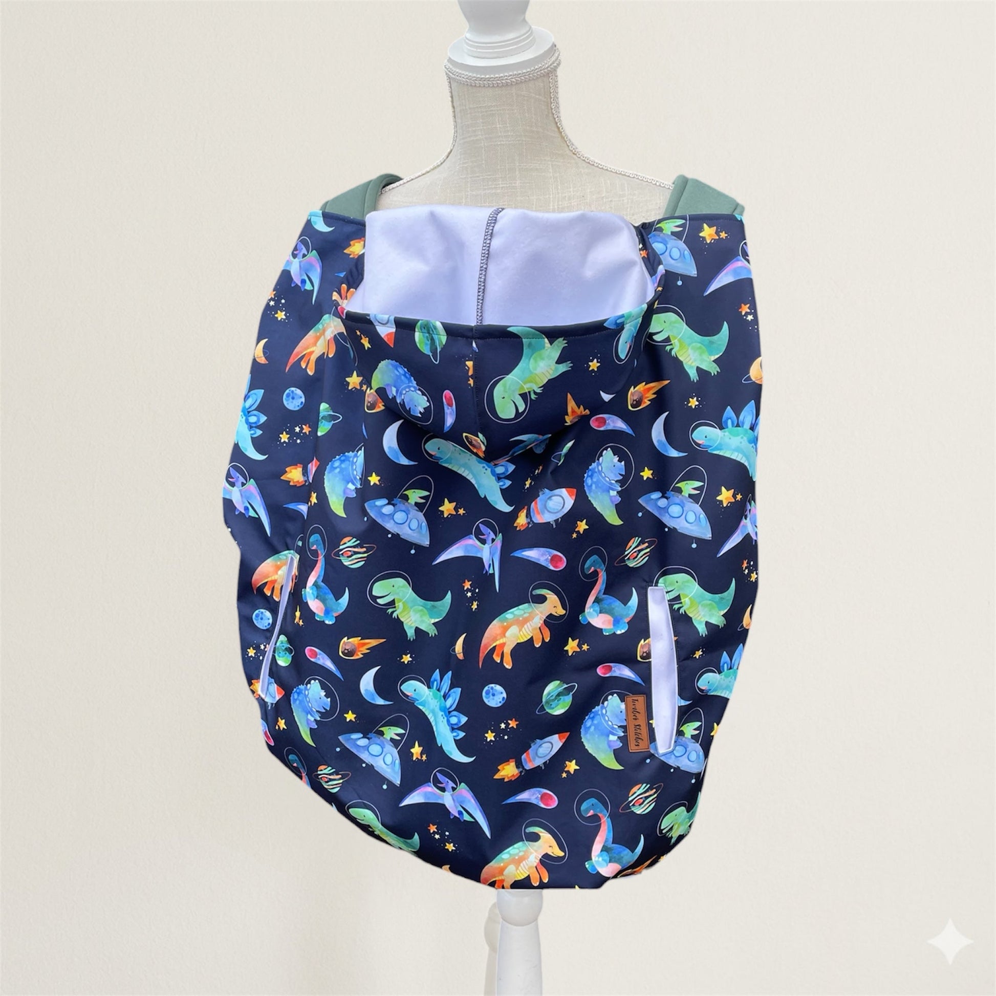 Space Dino - Insulated Wind&Rain Carrier Cover - Timber Stitches