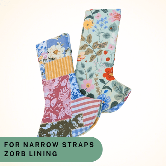 Strawberry Fields and Patchwork - Narrow Strap Suck Pads with Zorb Lining RTS - Timber Stitches
