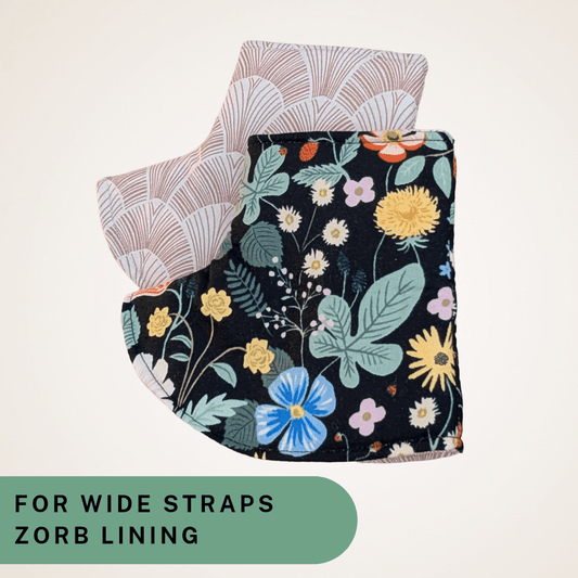 Strawberry Fields and Pink - Wide Strap Corner Covers with Zorb Lining RTS - Timber Stitches
