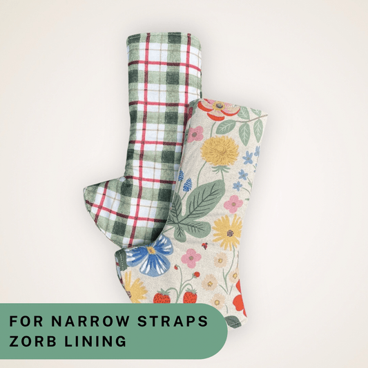 Strawberry Fields and Plaid - Narrow Strap Suck Pads with Zorb Lining RTS - Timber Stitches