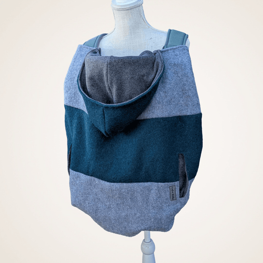 Teal & Denim Colorblock - Boiled Wool Carrier Cover - Timber Stitches