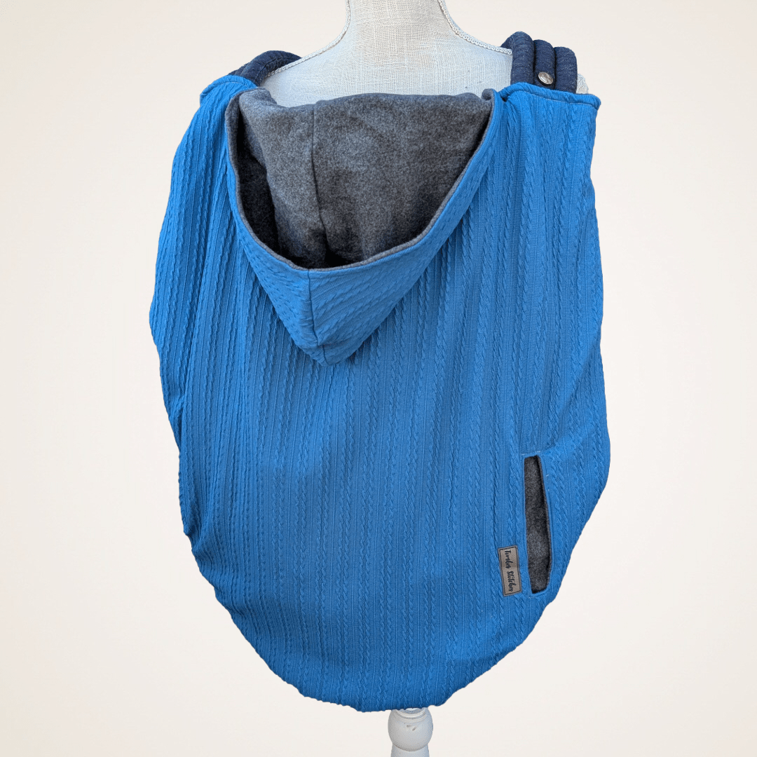 Teal Twisted Cable - Sweater Knit Carrier Cover - Timber Stitches