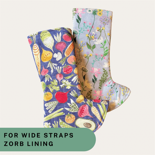 Veggies and Floral - Wide Strap Suck Pads with Zorb Lining RTS - Timber Stitches