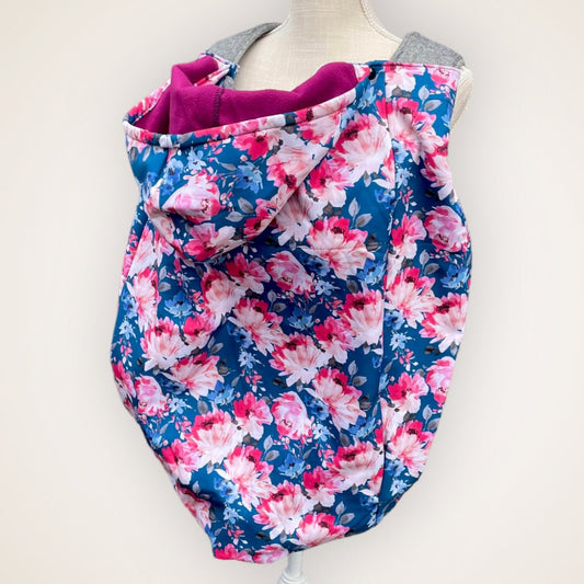 Burgundy Floral - Insulated Wind&Rain Carrier Cover - Timber Stitches