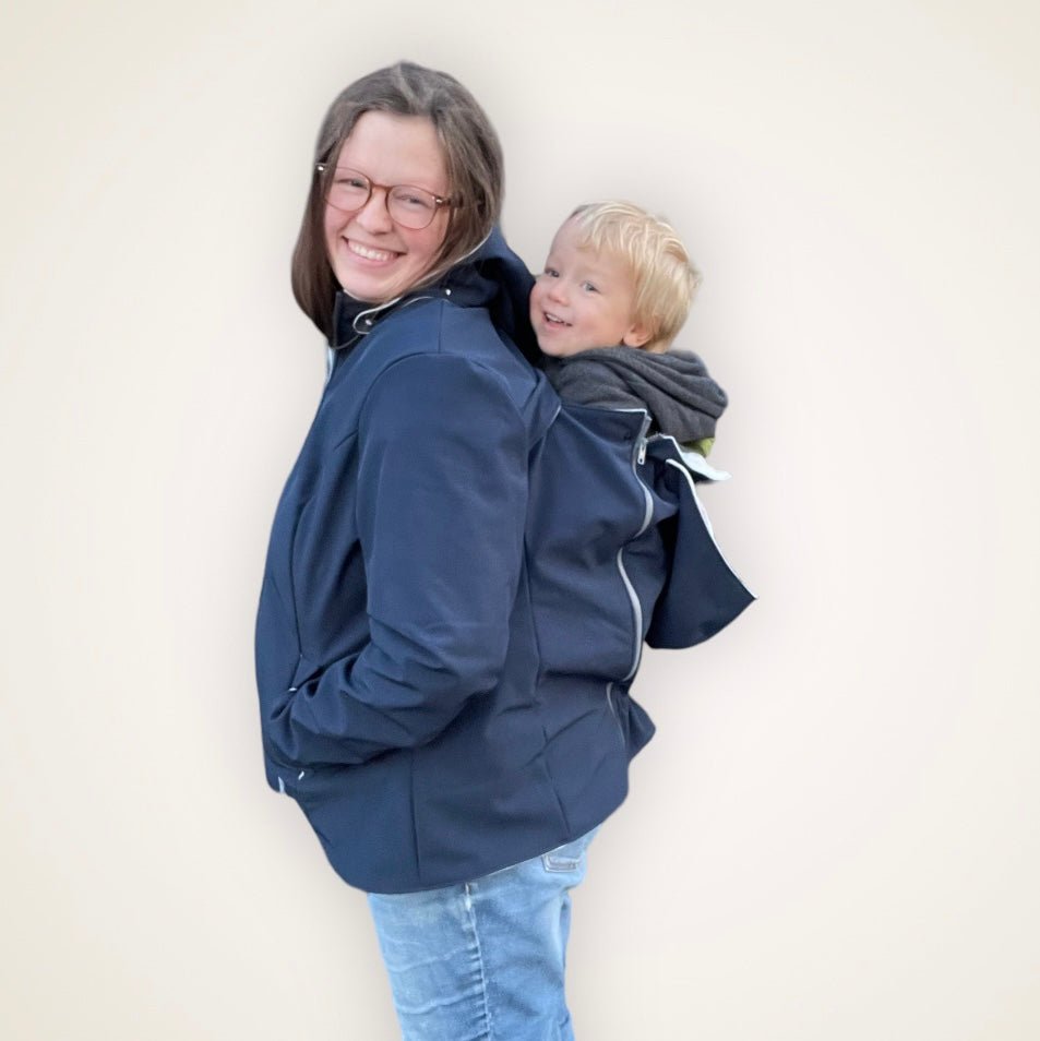 Navy Softshell - Babywearing Coat - Timber Stitches