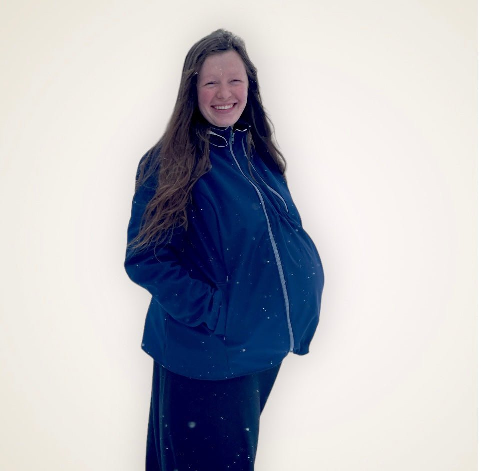 Navy Softshell - Babywearing Coat - Timber Stitches