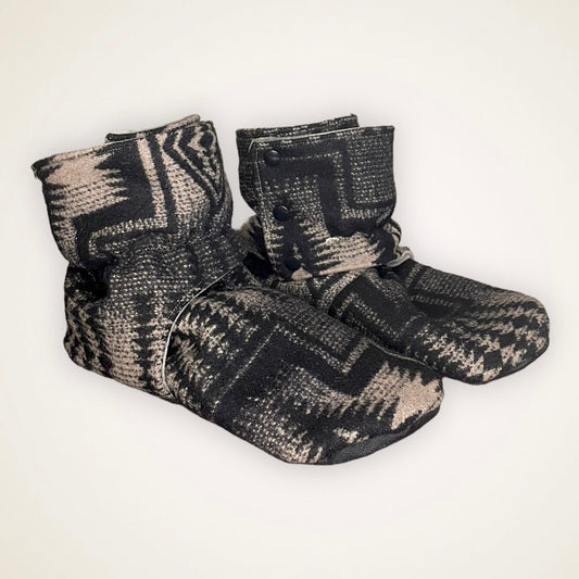 Wool Wrap Booties - Adult Sized with 10.5” Soles - Timber Stitches